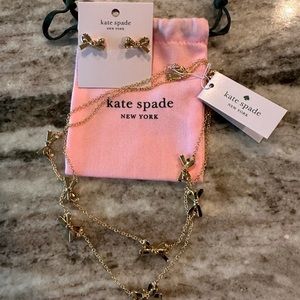Kate Spade Bow Earrings and Necklace